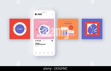 Social Media Template Mockup Presentation Stock Vector