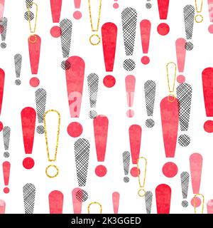 Seamless exclamation marks pattern. Abstract vector print Stock Vector