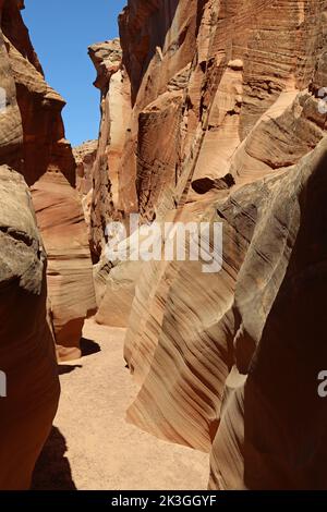 Slot canyon in the desert - Secret Antelope Canyon, Arizona Stock Photo