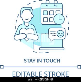 Stay in touch turquoise concept icon Stock Vector