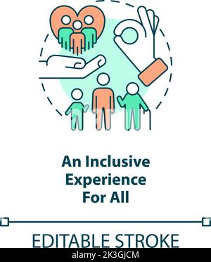 Inclusive experience for all concept icon Stock Vector