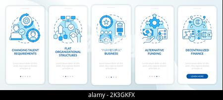 Punditized business trends blue onboarding mobile app screen Stock Vector