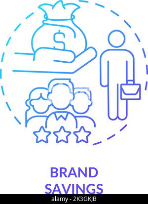 Brand savings blue gradient concept icon Stock Vector