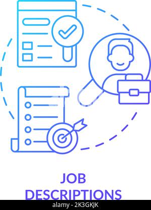 Job descriptions blue gradient concept icon Stock Vector