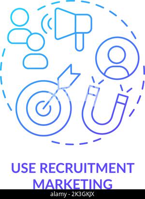Use recruitment marketing blue gradient concept icon Stock Vector