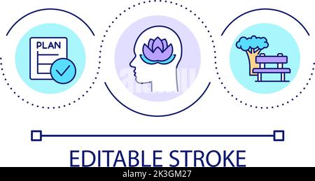 Meditation loop concept icon Stock Vector