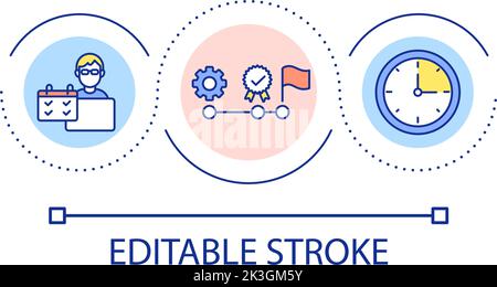 Scheduling and planning loop concept icon Stock Vector