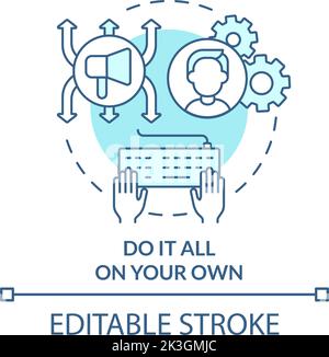 Do it all on your own turquoise concept icon Stock Vector