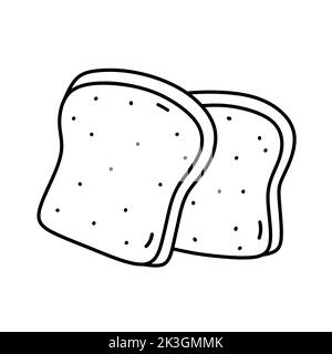 Toasts isolated on white background. Vector hand-drawn illustration in doodle style. Perfect for various designs, cards, decorations, logo, menu Stock Vector