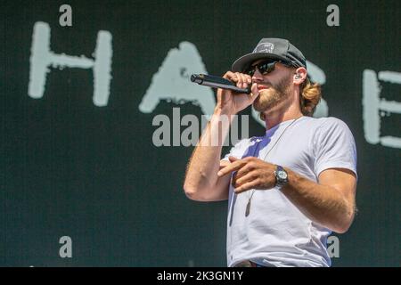 Chase Rice at the iHeartRadio Music Festival Daytime Village on September 24, 2022, in Las Vegas, Nevada (Photo by Daniel DeSlover/Sipa USA) Stock Photo