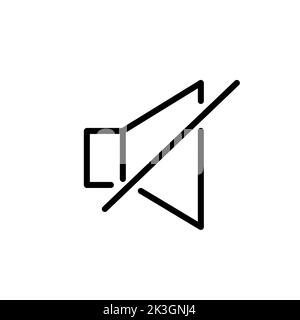 No sound. Noise cancelling, soundproof or mute icon. Pixel perfect, editable stroke icon Stock Vector