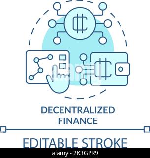 Decentralized finance turquoise concept icon Stock Vector