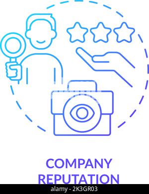 Company reputation blue gradient concept icon Stock Vector