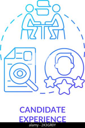 Candidate experience blue gradient concept icon Stock Vector