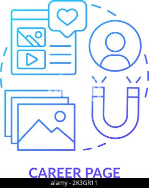 Career page blue gradient concept icon Stock Vector