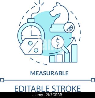 Measurable turquoise concept icon Stock Vector