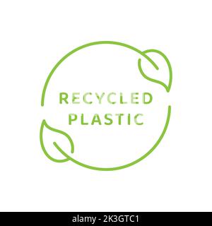 Recycled plastic label. Eco friendly packaging vector symbol. Stock Vector