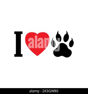 love my pet. Symbolic inscription. Icon illustration Stock Vector