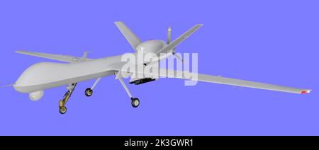 combat drone 3D rendering, military icon, combat unmanned aerial vehicle concept Stock Photo