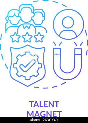 Talent magnet blue gradient concept icon Stock Vector