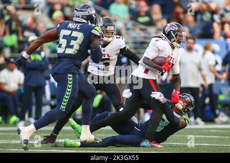 Seattle Seahawks safety Josh Jones is pictured during an NFL football game  against the Atlanta Falcons, Sunday, Sept. 25, 2022, in Seattle. The Falcons  won 27-23. (AP Photo/Stephen Brashear Stock Photo - Alamy