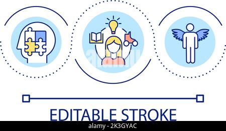 Learn new hobbies loop concept icon Stock Vector