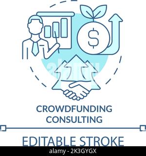 Crowdfunding consulting turquoise concept icon Stock Vector