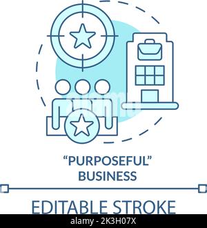 Purposeful business turquoise concept icon Stock Vector