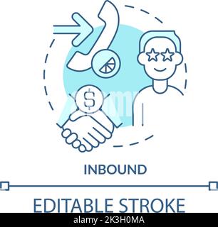 Inbound turquoise concept icon Stock Vector