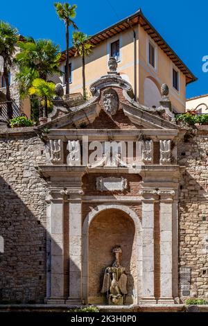 The ancient Cesia fountain or della Rua, historic center of Todi, Perugia, Italy Stock Photo