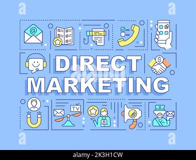 Direct marketing strategy word concepts dark blue banner Stock Vector ...
