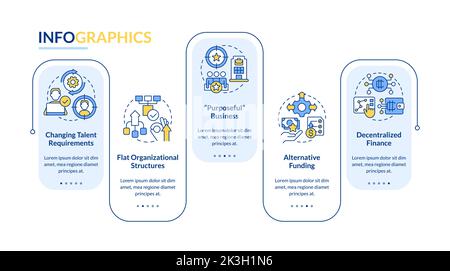 Punditized business trends blue rectangle infographic template Stock Vector