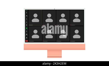 Video chat user interface, video calls window overlay Stock Vector