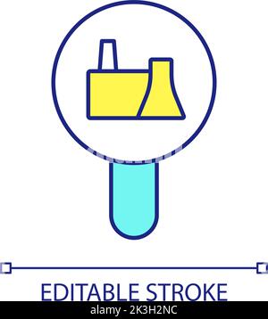 Manufacture inspection RGB color icon Stock Vector
