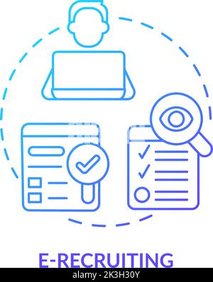 E-recruiting blue gradient concept icon Stock Vector