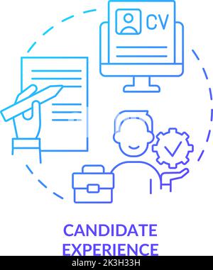 Candidate experience resume blue gradient concept icon Stock Vector