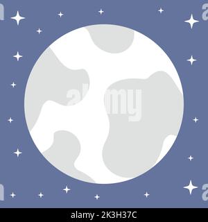 Vector flat hand drawn moon isolated on sky background Stock Vector ...