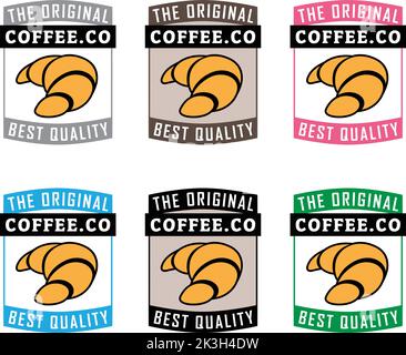 Croissant Icon with Text isolated on a White Background Stock Vector