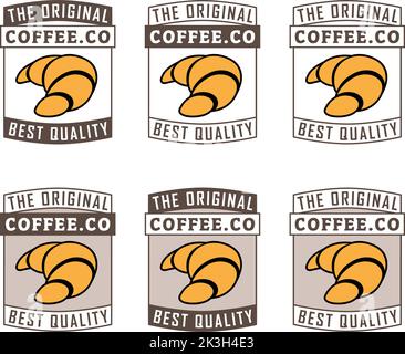 Croissant Icon with Text isolated on a White Background Stock Vector