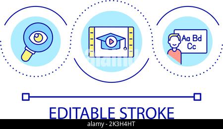 Educational video loop concept icon Stock Vector