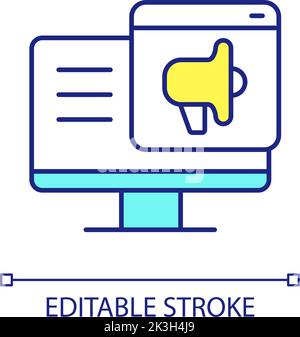 Advertising campaign on internet RGB color icon Stock Vector