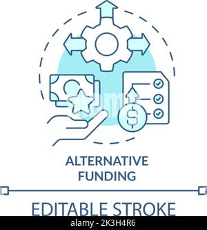 Alternative funding turquoise concept icon Stock Vector