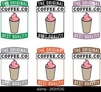 Iced Coffee Icon with Text isolated on a White Background Stock Vector