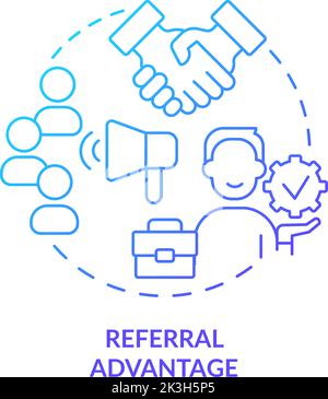 Referral advantage program blue gradient concept icon Stock Vector