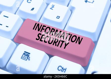 Conceptual display Information Security. Word for INFOSEC Preventing Unauthorized Access Being Protected Stock Photo