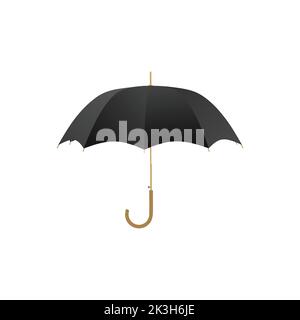 black umbrella isolated on white background Stock Vector