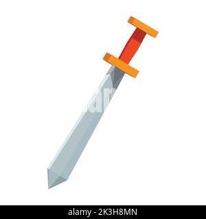cartoon game sword, Swords in flat style, Cartoon sword for a game on white background, vector illustration Stock Vector