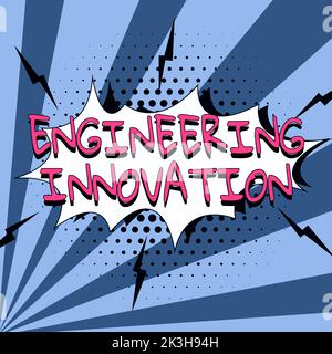 Text caption presenting Engineering Innovation, Business approach Process expressed in Logic and Mathematical Form Stock Photo