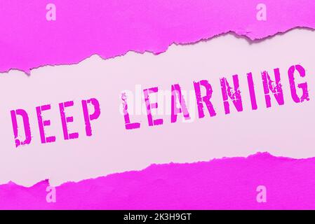 Writing displaying text Deep Learning. Word for Hierarchical Abstractions Artificial Intelligence Algorithm Stock Photo