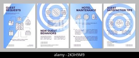 Guest experience in hotel blue gradient brochure template Stock Vector
